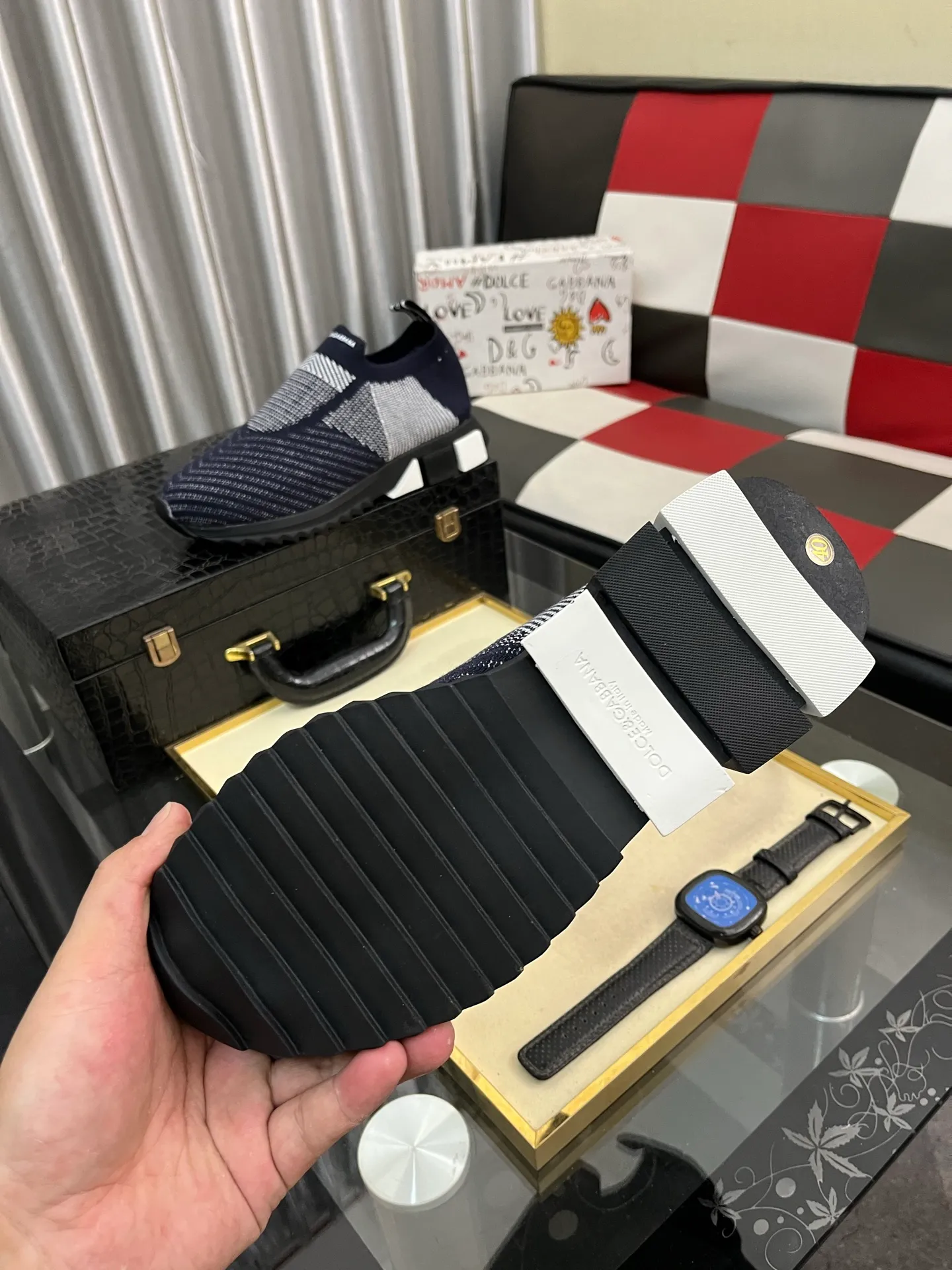 Men's men's shoes💰340⌚️⌚️【DG～】men's casual shoes 2022z cabinet simultaneous sale 🔶🔷🔜The upper is made of cowhide spliced fabric ➕Mesh lining, which is comfortable and breathable. The sole is: the original comfortable and wear-resistant outsole, ⚠️The real thing📱Photographed🎬The real thing is better📢📢📢Size: 35-46